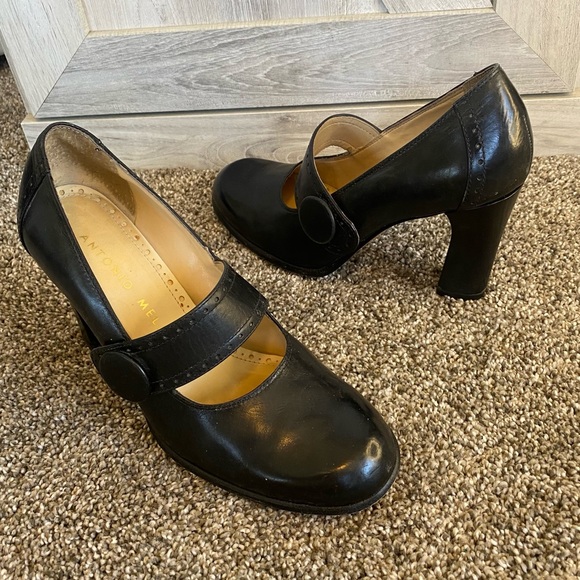 Antonio Melani Black Block Heel Mary Jane’s 6 - Picture 2 of 11